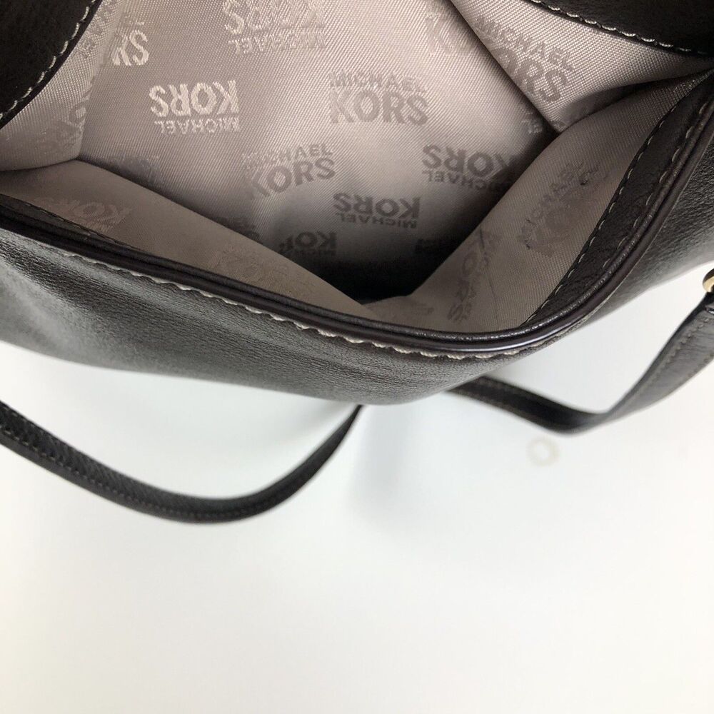 Michael Kors Brown Leather Hand Bag Chain Link & Leather Dual Shoulder Straps‎ - Picture 5 of 16